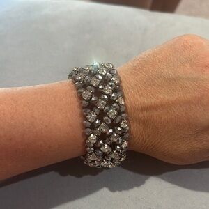 Glamorous Silver Rhinestone Bracelet